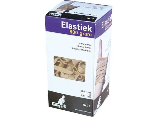Elastiek Kangaro nr. 77 125x8 0mm 500gr Naturel