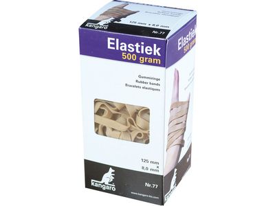 Elastiek Kangaro nr. 77 125x8 0mm 500gr Naturel
