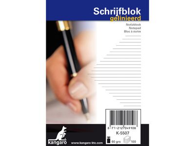 Schrijfblok Kangaro A7 Lijn 60 grs 100 Blad