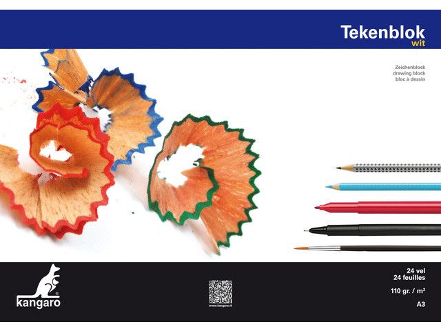 Tekenblok Kangaro A3 110 Gram 24 Vel Wit