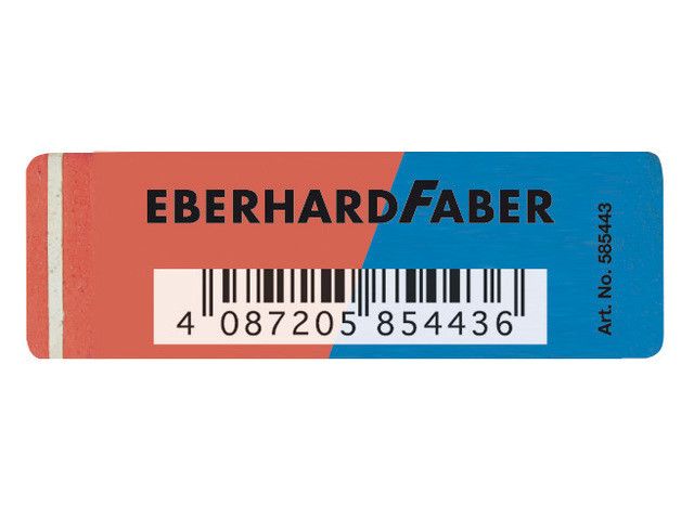 Eberhard Faber Dubbele Gum  Rood/Blauw voor Inkt en Potlood