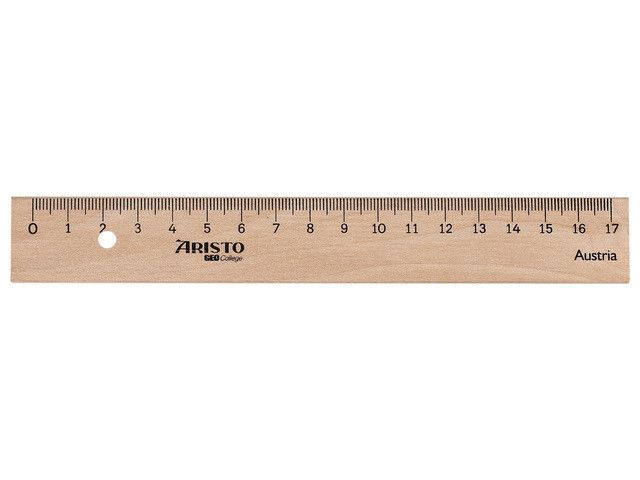 Aristo Liniaal 17 cm Hout met Metaalinleg