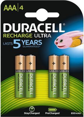 Duracell Rechargeable NimH Stay Charged AAA/HR03 900mAh (4-pack)