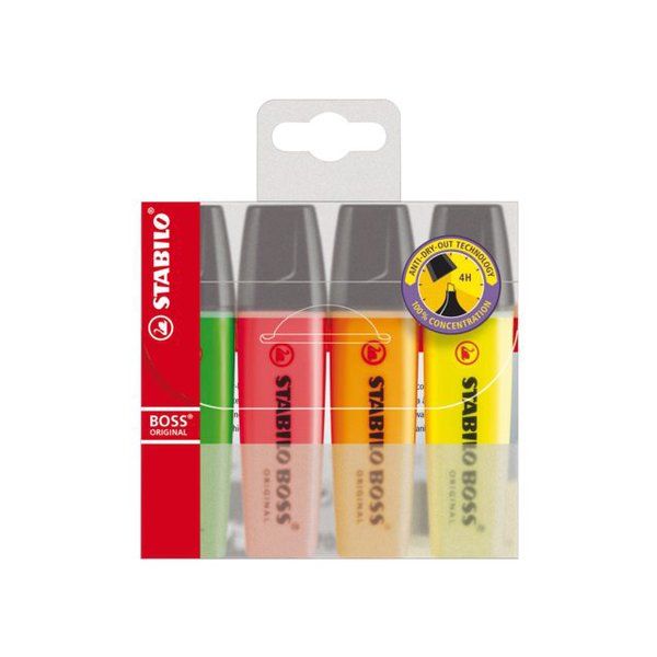 Stabilo Boss Markeerstiften Assorti  4 Stuks