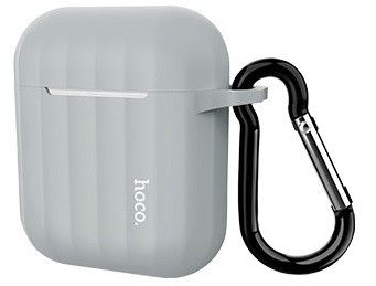 Hoco Hoesje voor de AirPods 1 &amp; 2 + Haak en Koord - Grijs