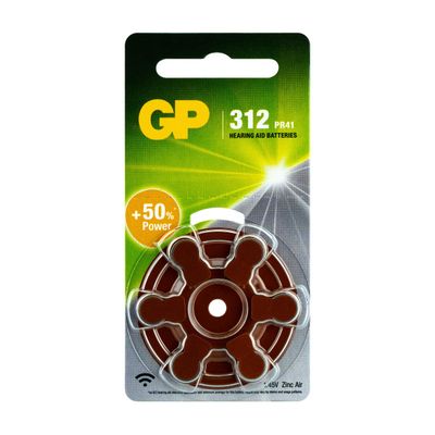 GP ZA312 Hoorapparaat Batterij Type 312 (6-pack)