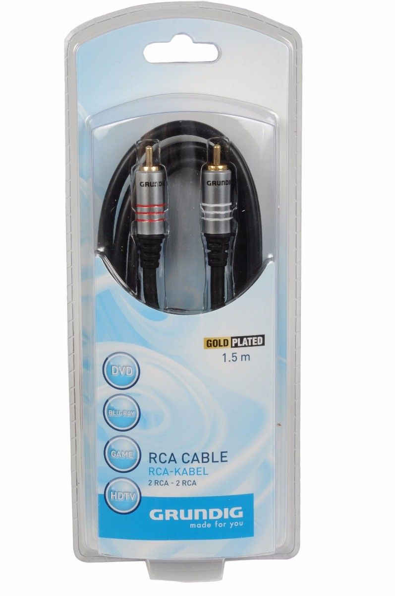 Grundig Premium RCA Stereo Kabel - Tulp - 1.5 Meter