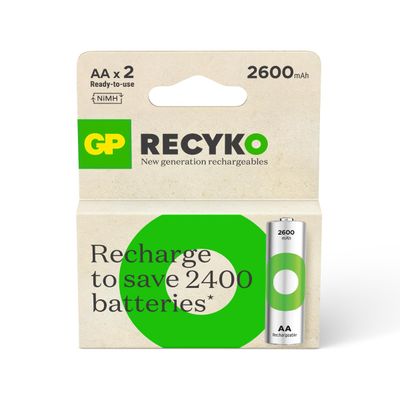 GP NiMH Oplaadbare AA Mignon Batterijen 2600 Series (2-pack)