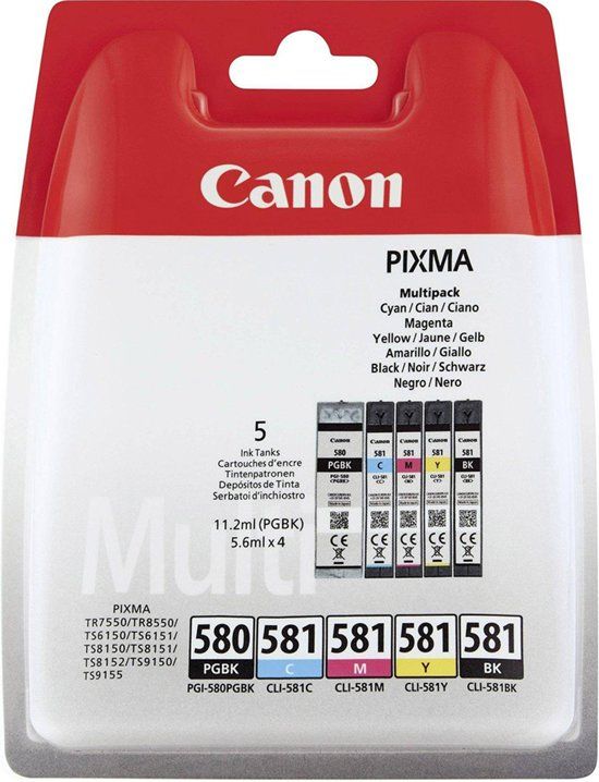 Original Multipack Canon 580 &amp; 581 BK/PBK/C/M/Y