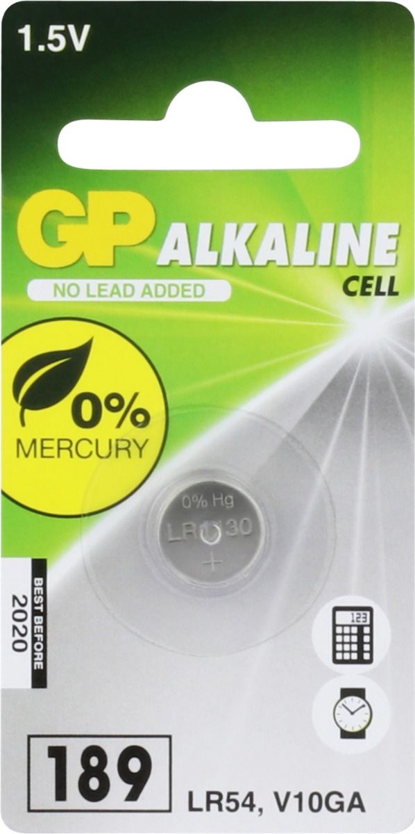 GP Alkaline 189 (V10GA / L1130 / LR54) Knoopcel Batterij (1-pack)