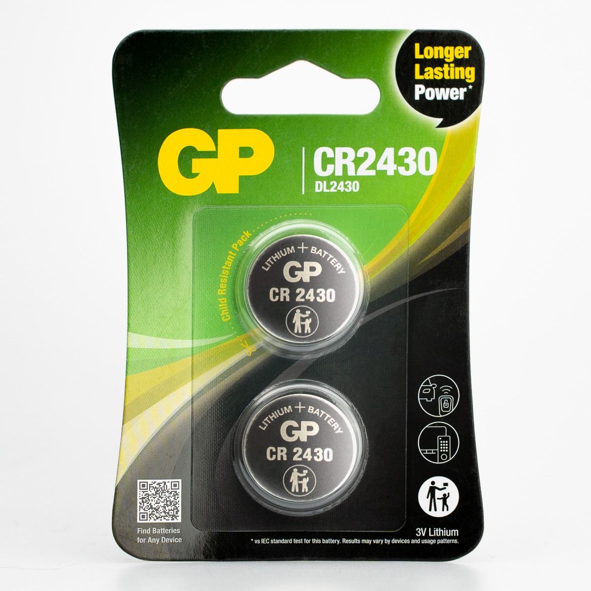 GP Lithium CR2430 Knoopcel Batterijen (2-pack)