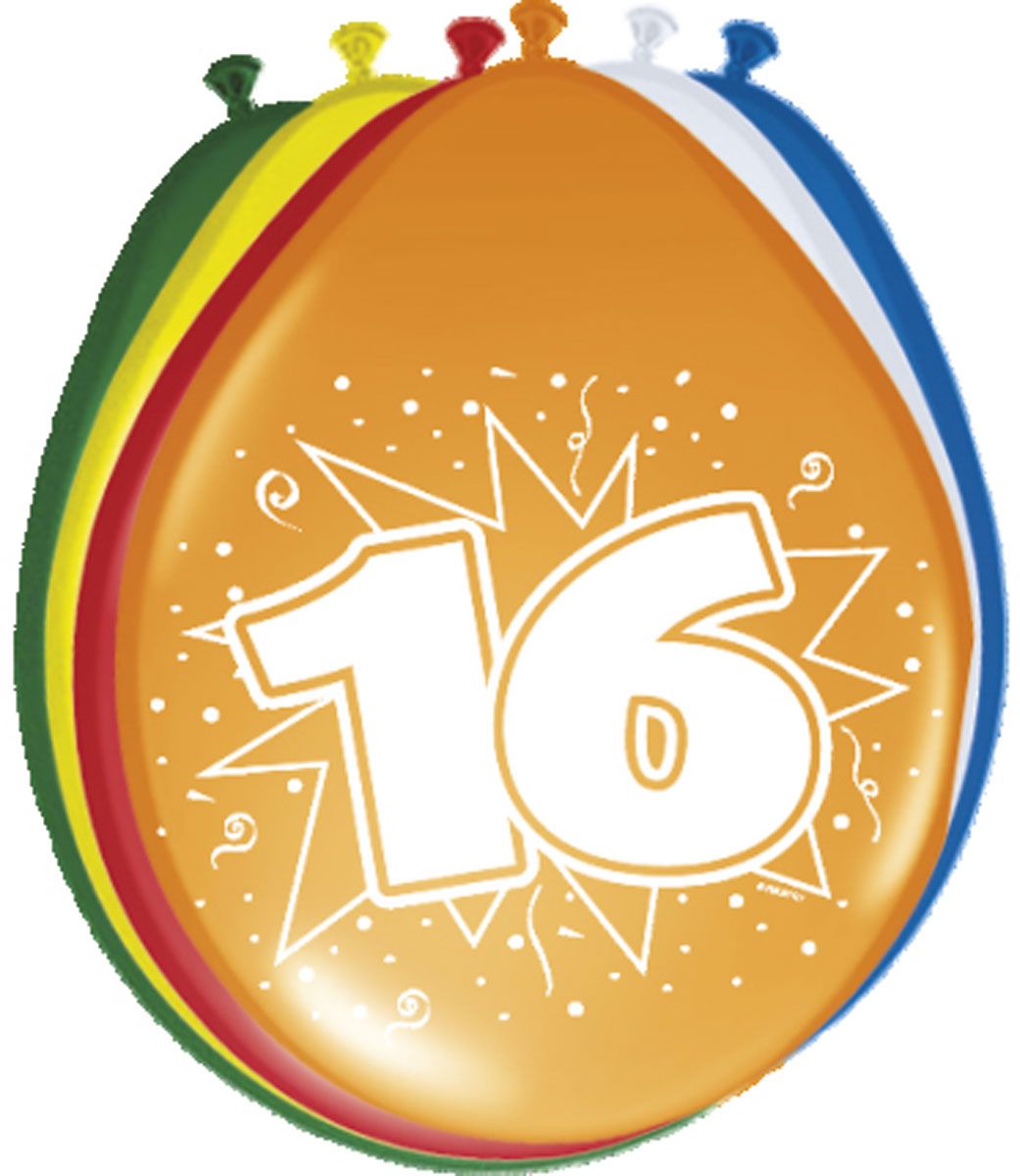 16 Jaar Ballonnen - 8 stuks