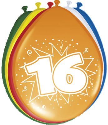16 Jaar Ballonnen - 8 stuks