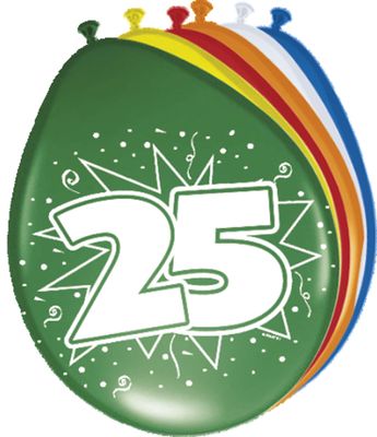 25 Jaar Ballonnen - 8 stuks