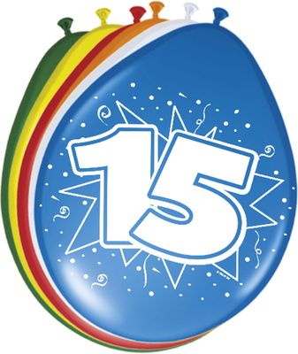 15 Jaar Ballonnen - 8 stuks