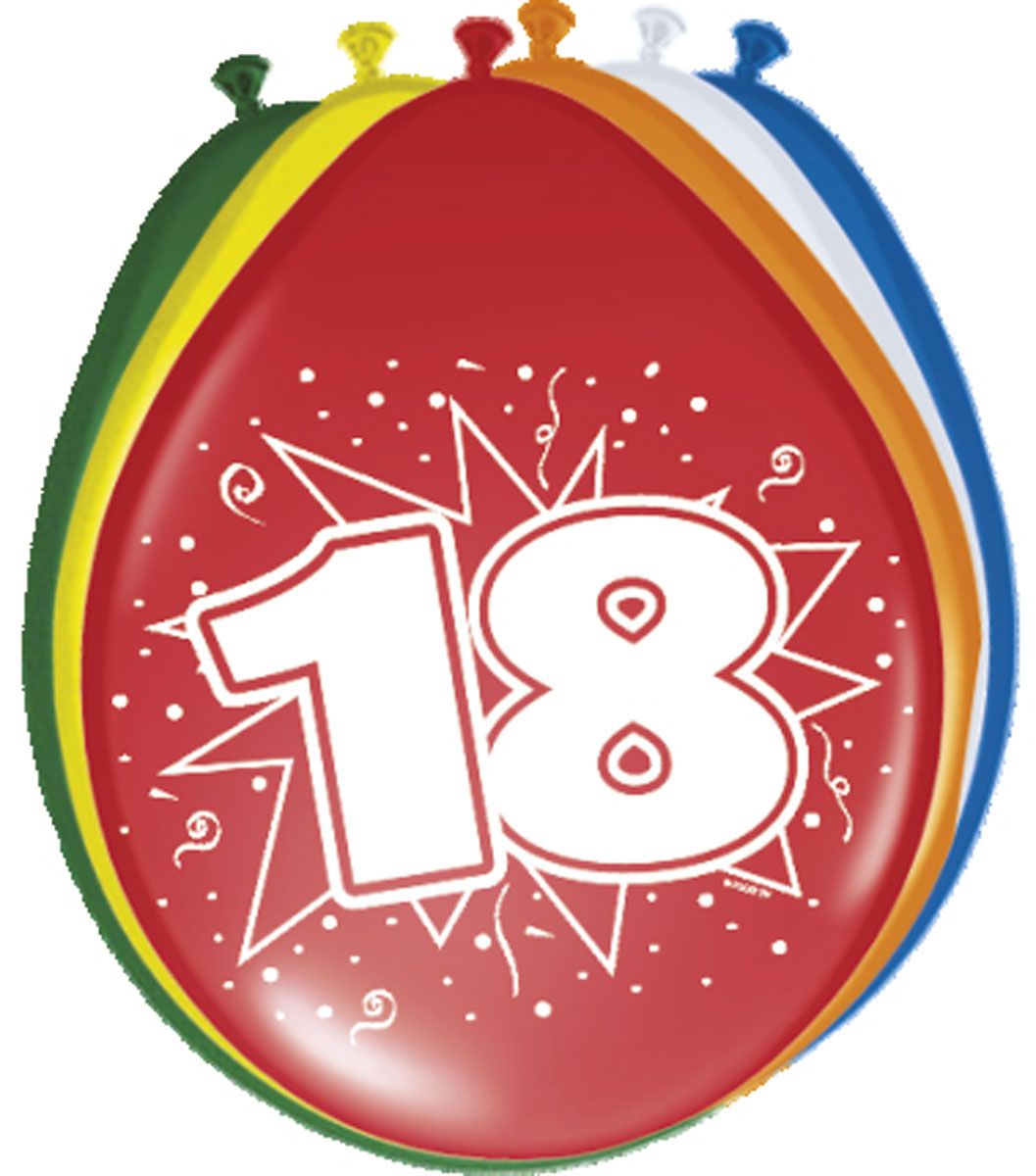 18 Jaar Ballonnen - 8 stuks