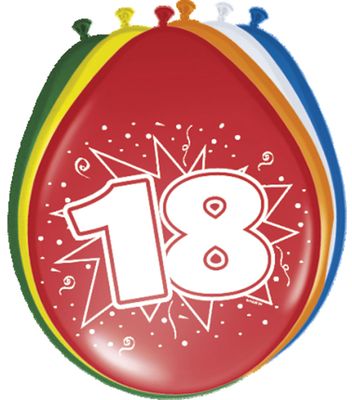 18 Jaar Ballonnen - 8 stuks