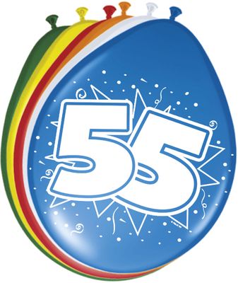 55 Jaar Ballonnen - 8 stuks