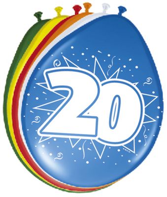 20 Jaar Ballonnen - 8 stuks