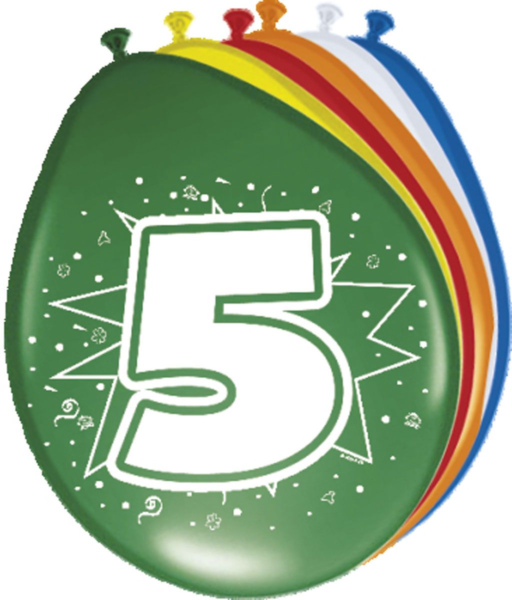 5 Jaar Ballonnen - 8 stuks