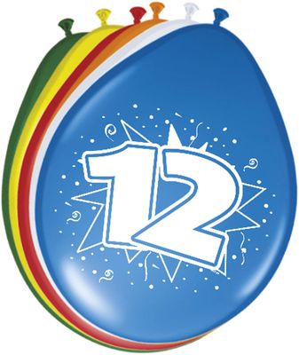 12 Jaar Ballonnen - 8 stuks