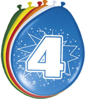 4 jaar Ballonnen - 8 stuks