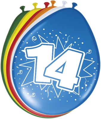 14 Jaar Ballonnen - 8 stuks