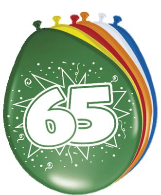 65 Jaar Ballonnen - 8 stuks