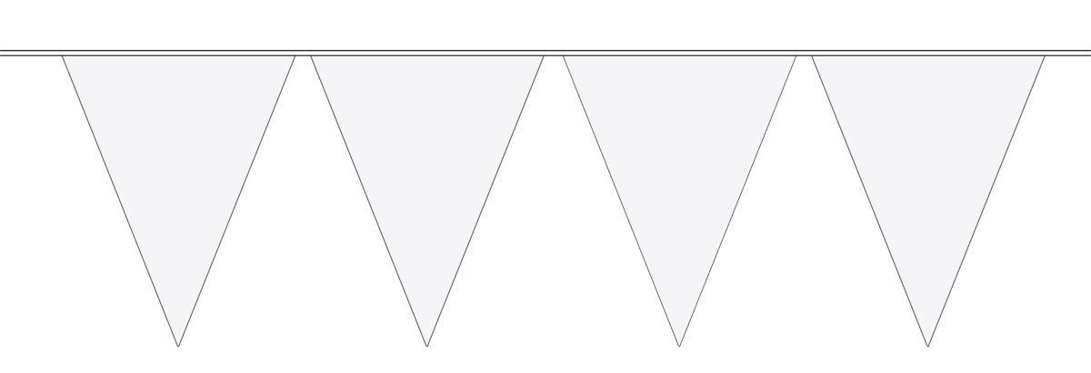 Witte effen slingers - 10 meter