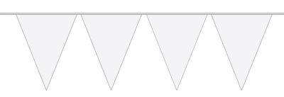 Witte effen slingers - 10 meter