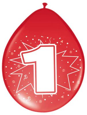1 Jaar Ballonnen - 8 stuks