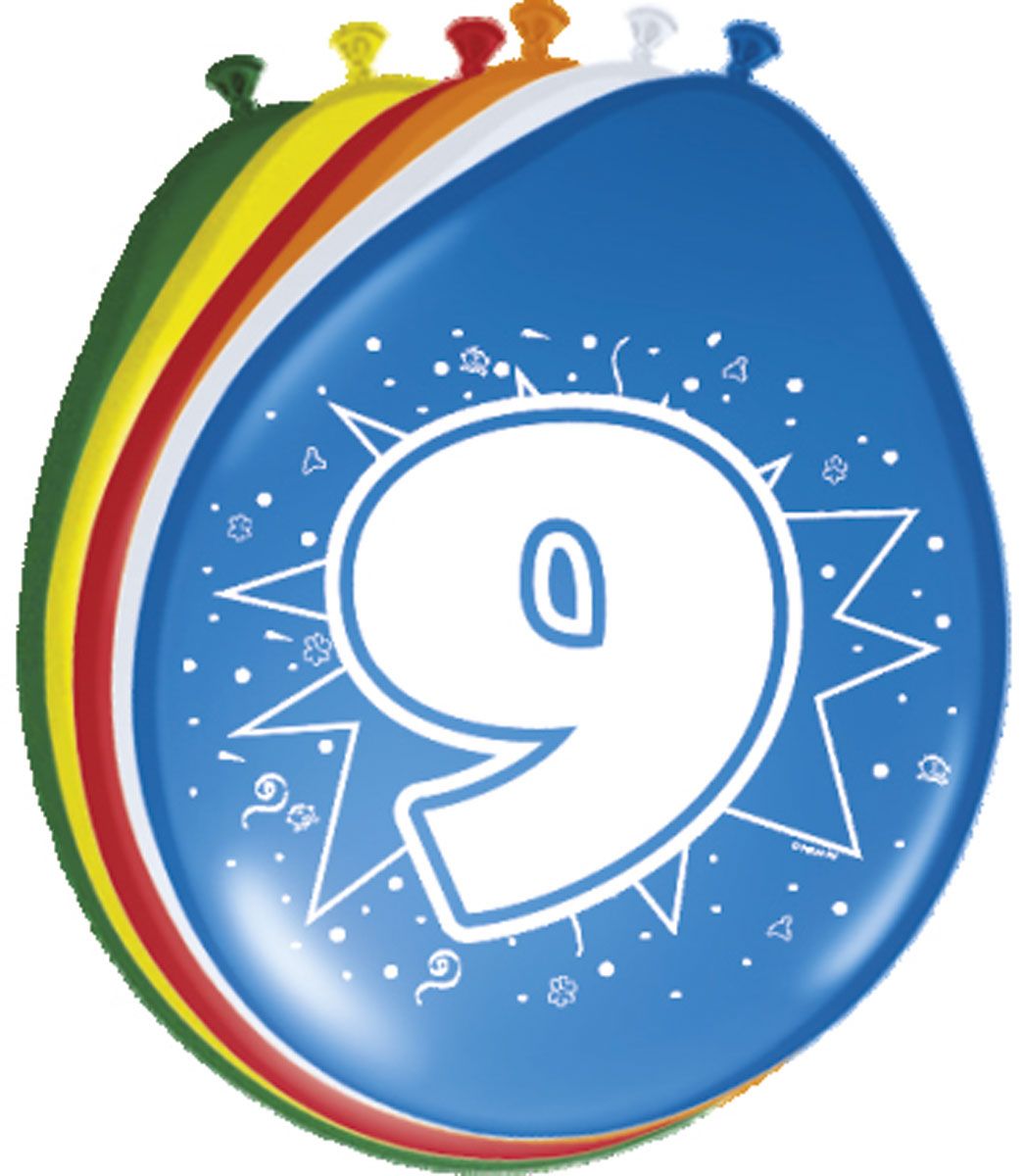 9 Jaar Ballonnen - 8 stuks
