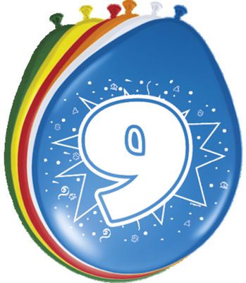 9 Jaar Ballonnen - 8 stuks