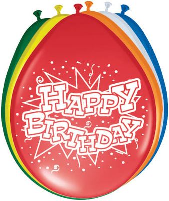 Happy birthday ballonnen - 8 stuks