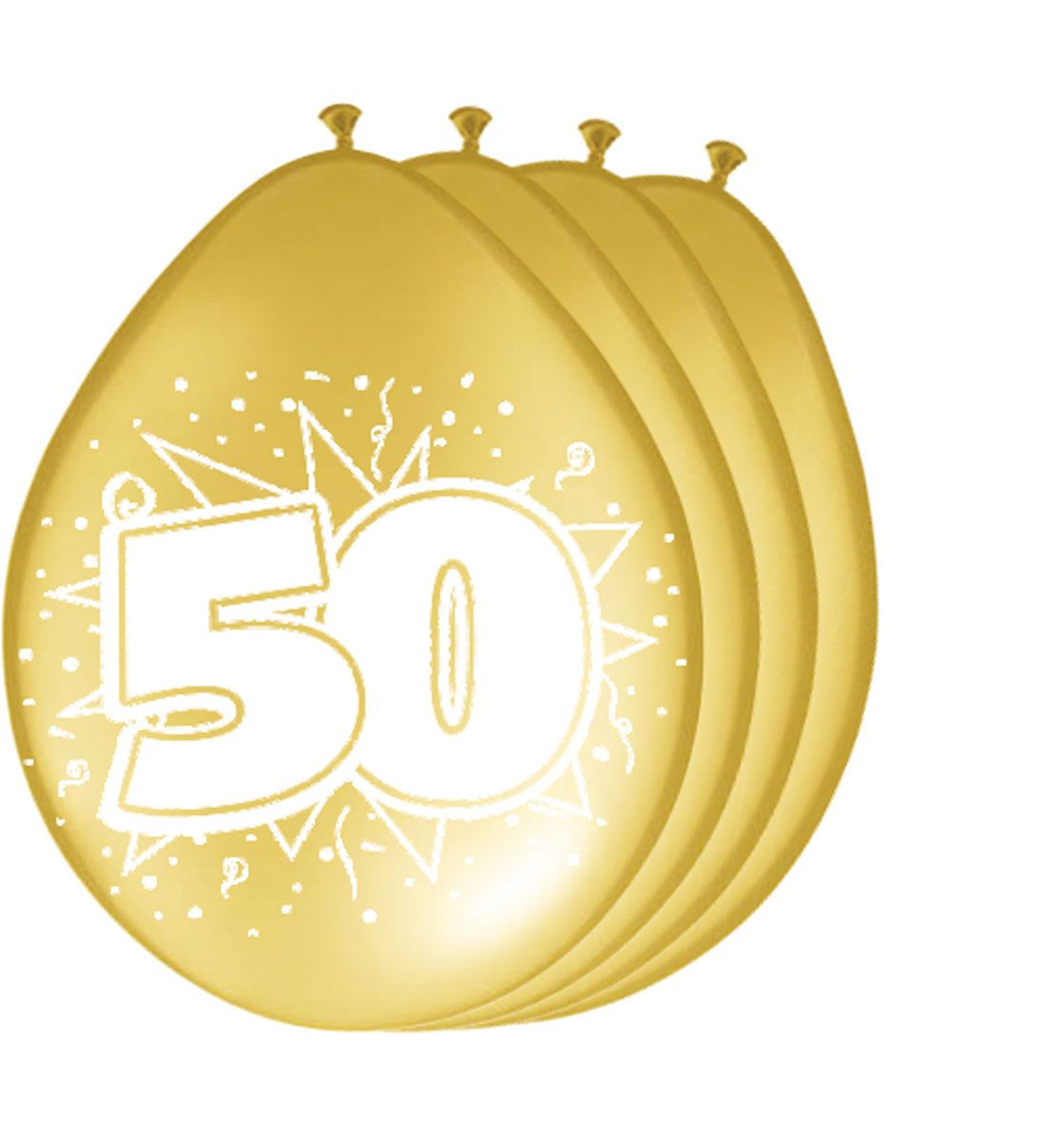 50 Jaar Gouden Ballonnen - 8 stuks