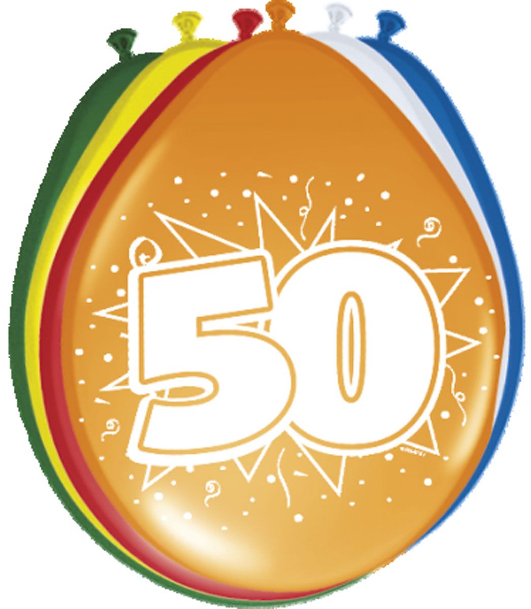 50 Jaar Ballonnen - 8 stuks