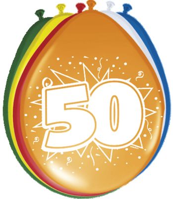 50 Jaar Ballonnen - 8 stuks