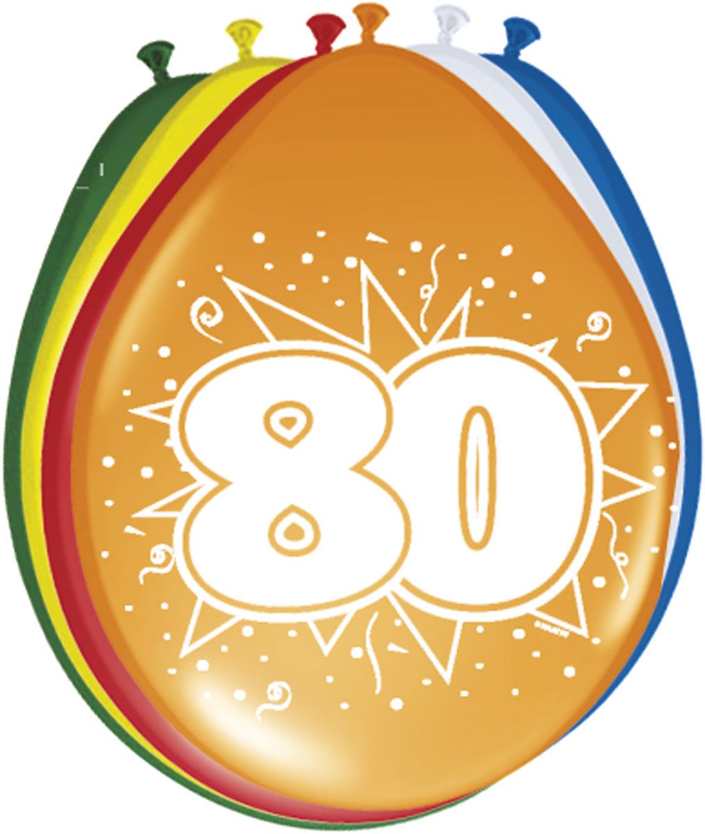 80 Jaar Ballonnen - 8 stuks