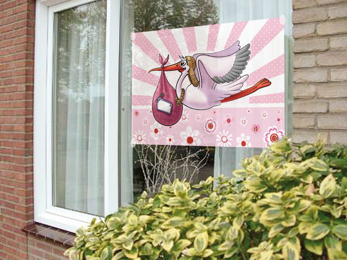 Raamvlag Geboorte Meisje - 60x90cm