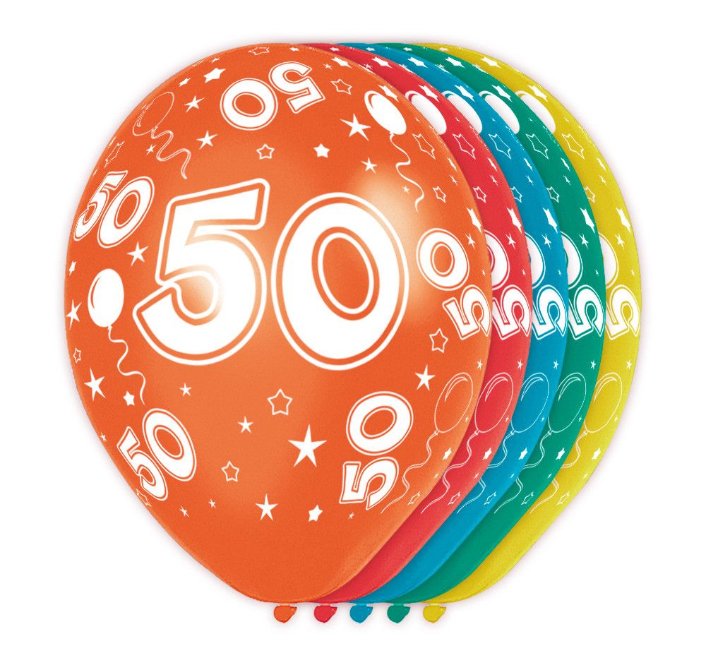 50 Jaar Verjaardag Ballonnen 5 stuks