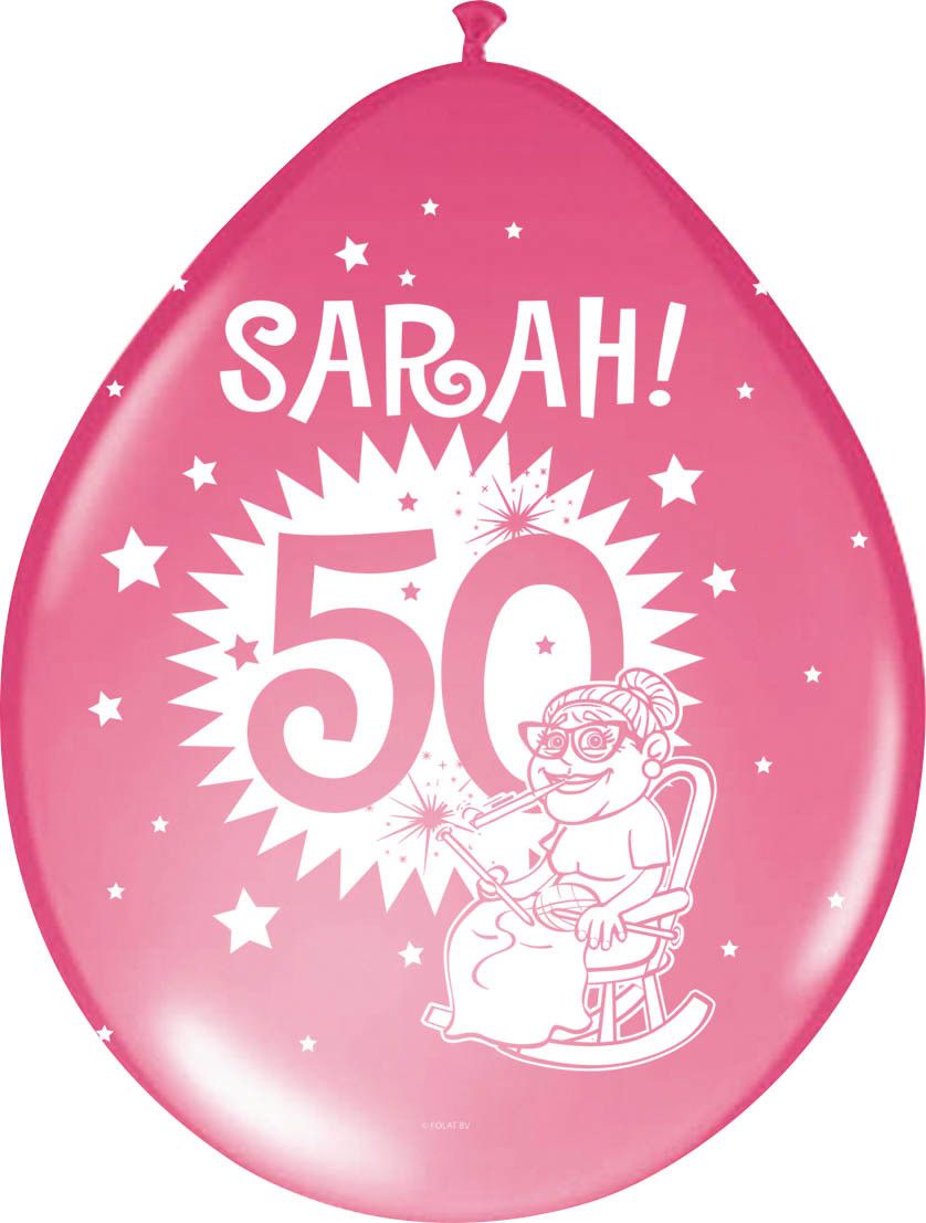 50 Jaar Sarah Ballonnen Knalfeest - 8 stuks