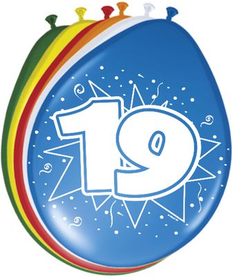 19 Jaar Ballonnen - 8 stuks