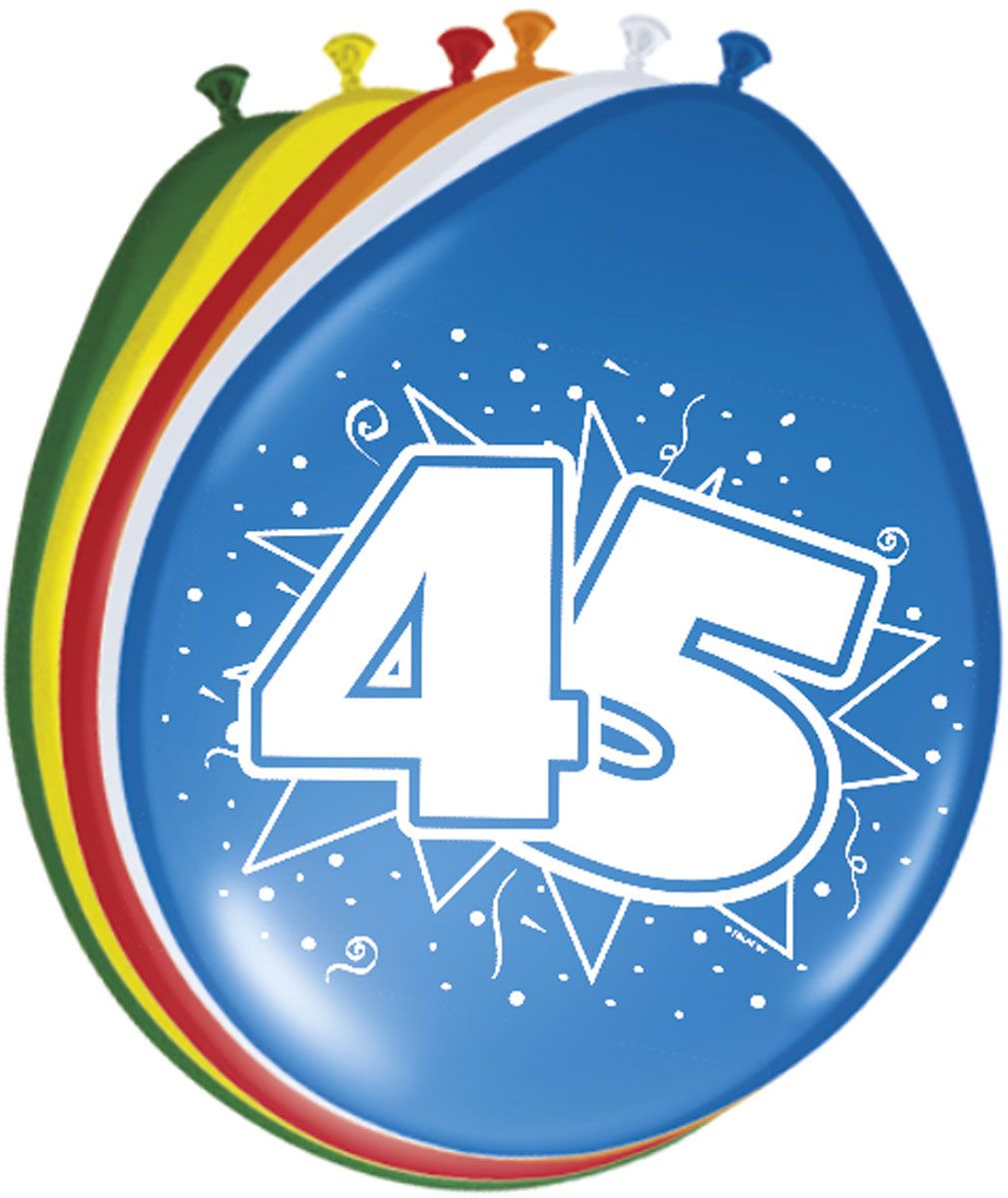 45 Jaar Ballonnen - 8 stuks