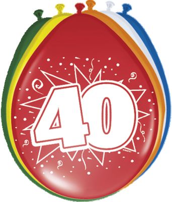 40 Jaar Ballonnen - 8 stuks
