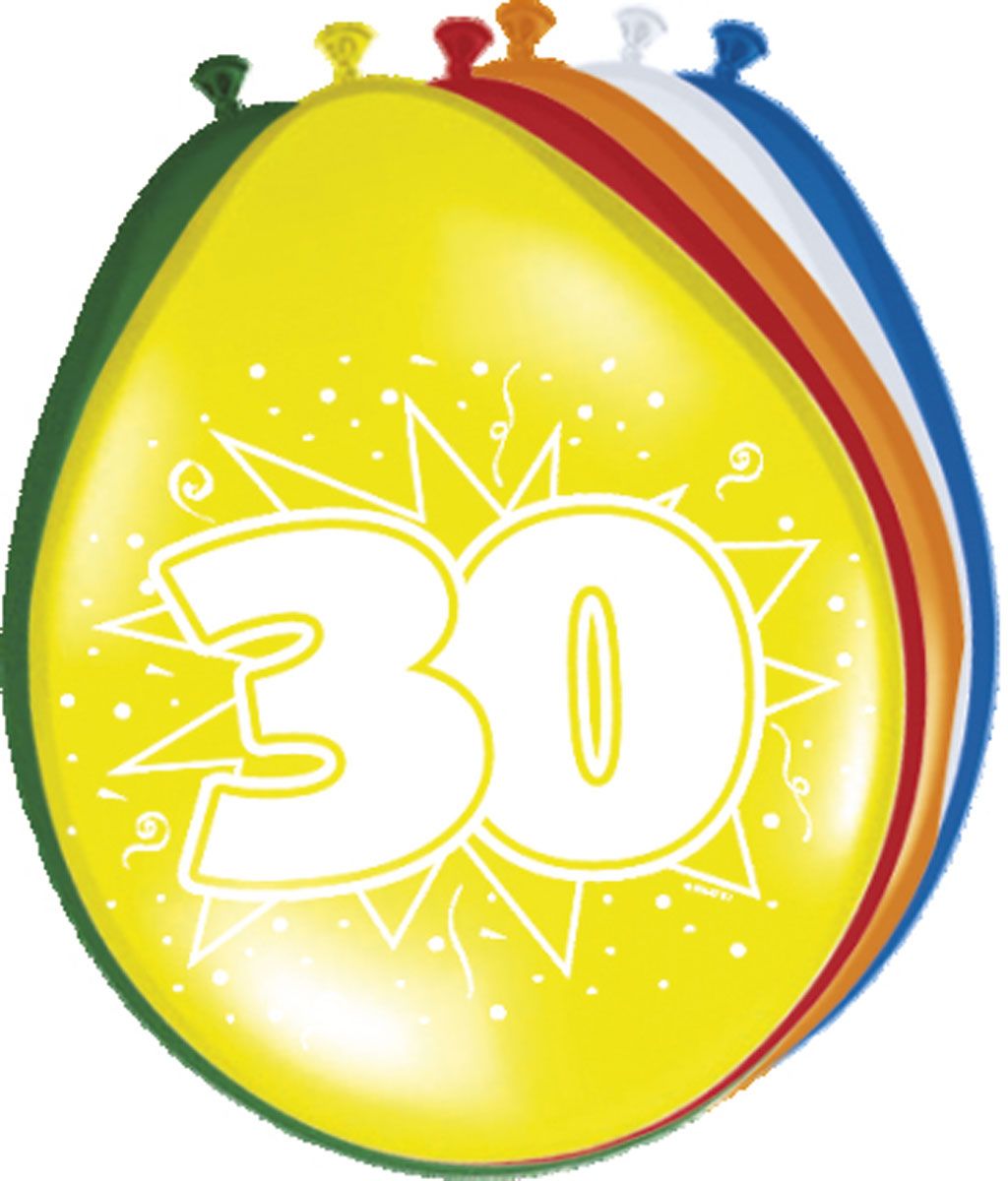 30 Jaar Ballonnen - 8 stuks
