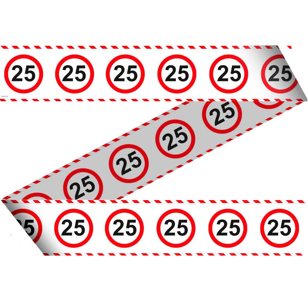 25 Jaar Verkeersbord Afzetlint - 15 meter