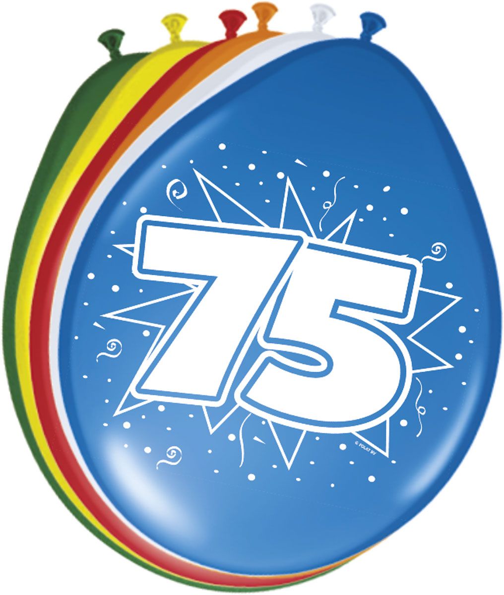 75 Jaar Ballonnen - 8 stuks