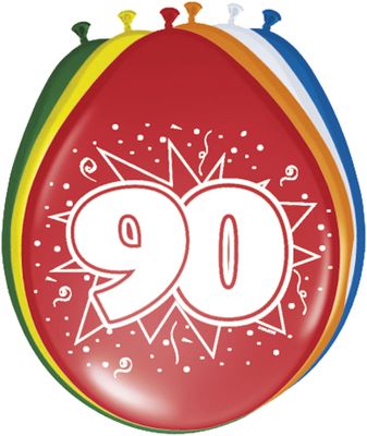 90 Jaar Ballonnen - 8 stuks