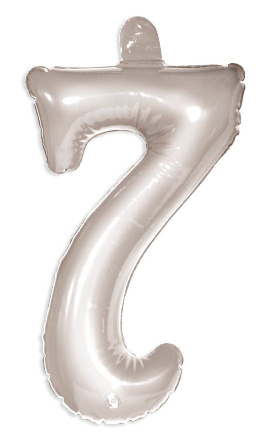 Opblaascijfer 7 zilver