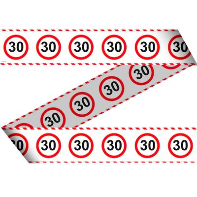 30 Jaar Verkeersbord Afzetlint - 15 meter